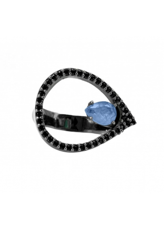 Anillo plata, oro y semipreciosas
