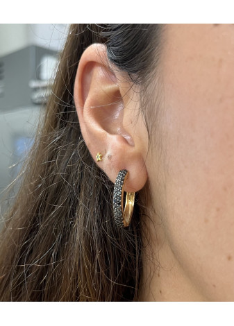 Pendientes oro rosa y diamantes negros