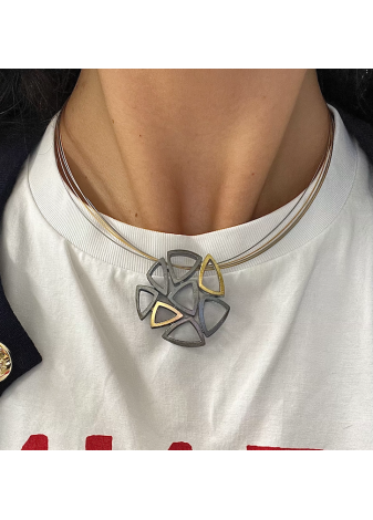 Colgante plata y oro