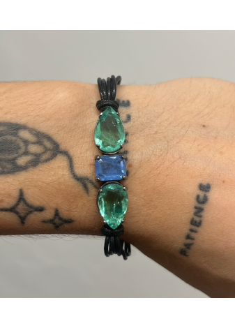 Pulsera plata y piedras semipreciosas