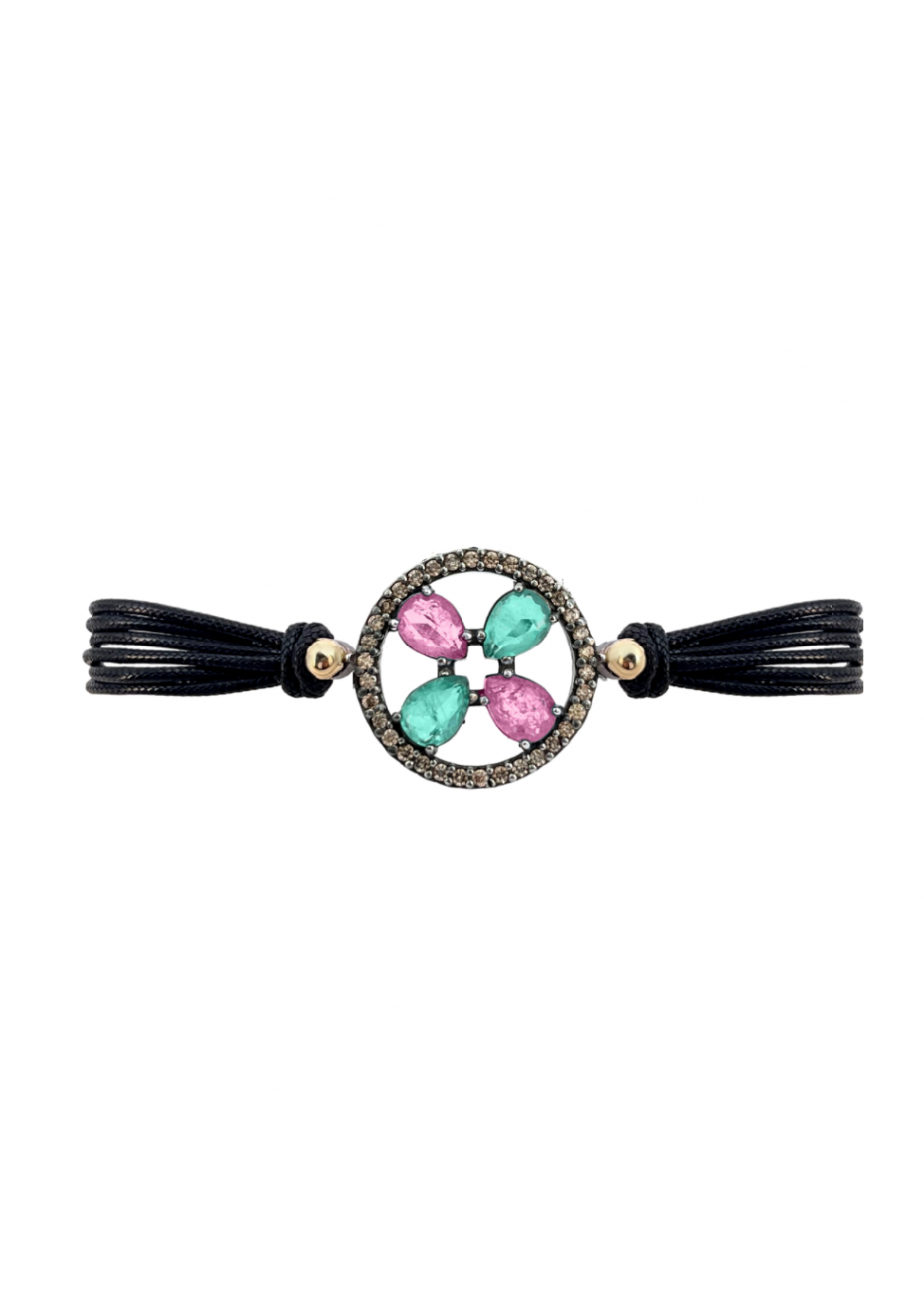 Pulsera plata, oro y semipreciosas Pulsera plata, oro y semipreciosas