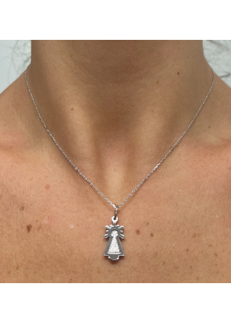 Colgante Virgen del Pilar oro blanco