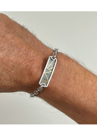 Pulsera MSMAN plata y oro