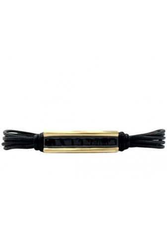 Pulsera plata, oro y espinelas negras