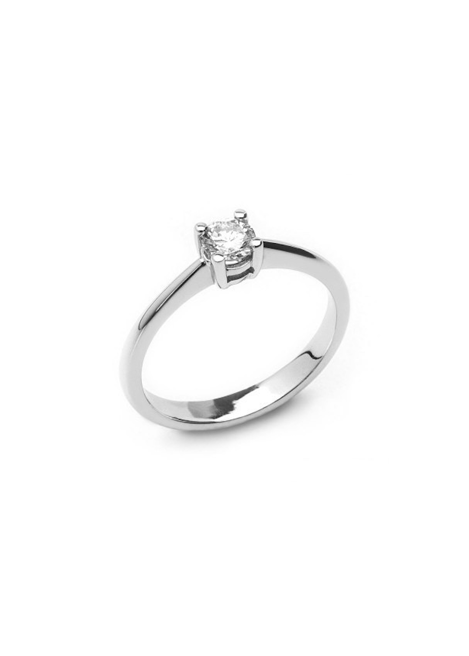 Solitario oro blanco y diamante de 0,23cts