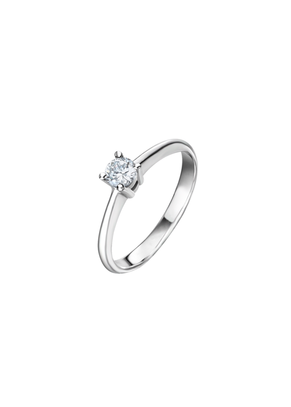Solitario oro blanco y diamante de 0,17cts