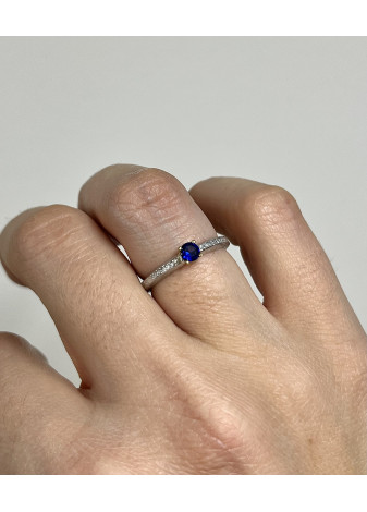 Anillo plata, oro y esmeralda