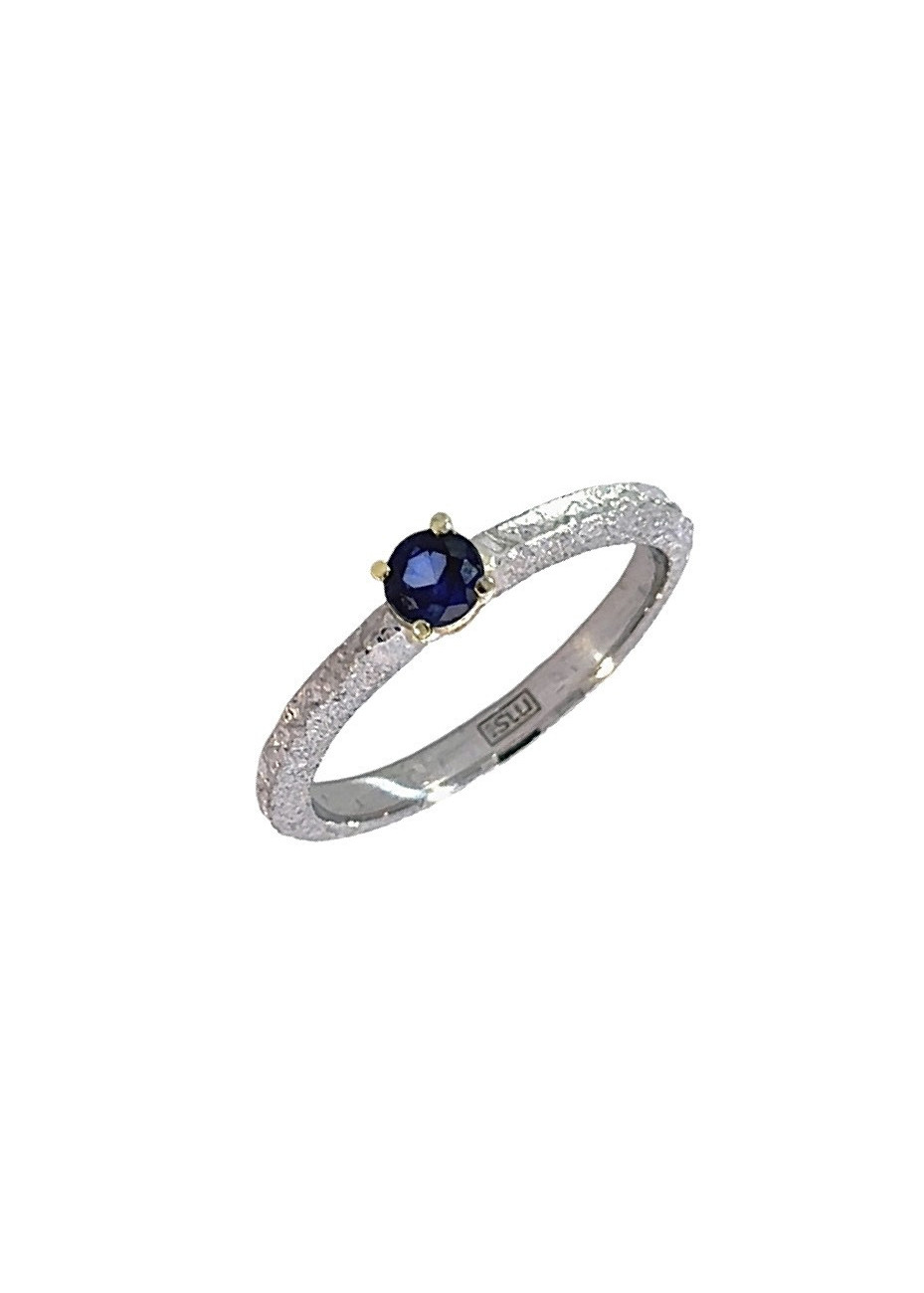 Anillo plata, oro y esmeralda