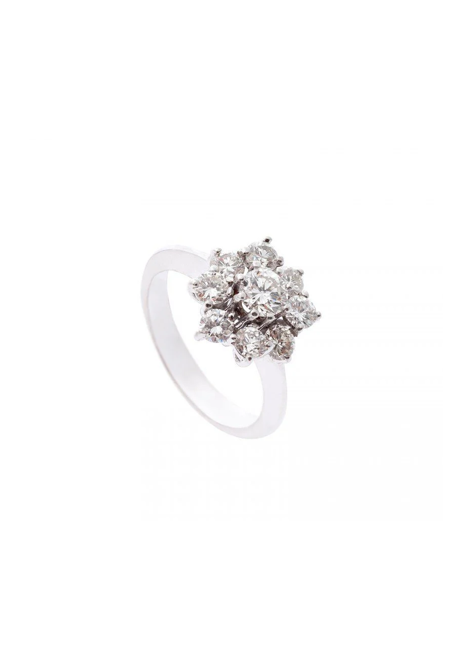 Anillo Roseta oro blanco y diamantes Anillo Roseta oro blanco y diamantes