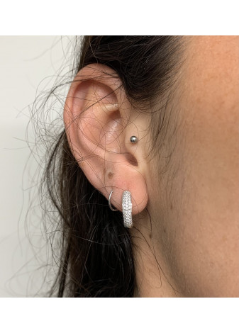 Pendientes aros oro blanco y diamantes
