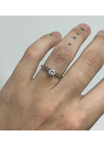 Anillo platino con diamante 0,45cts