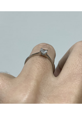 Solitario platino con diamante de 0,35ct