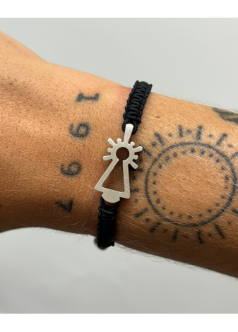 Pulsera Virgen del Pilar nylon negra
