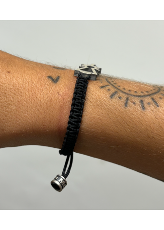 Pulsera Virgen del Pilar nylon negra