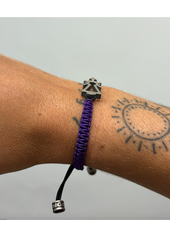 Pulsera Virgen del Pilar nylon morada
