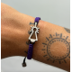 Pulsera Virgen del Pilar nylon morada