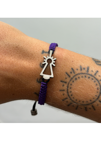 Pulsera Virgen del Pilar nylon morada