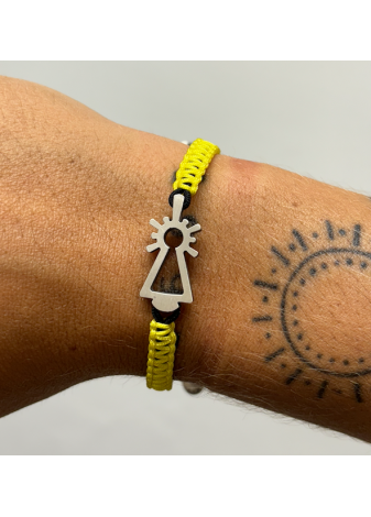 Pulsera Virgen del Pilar nylon negra