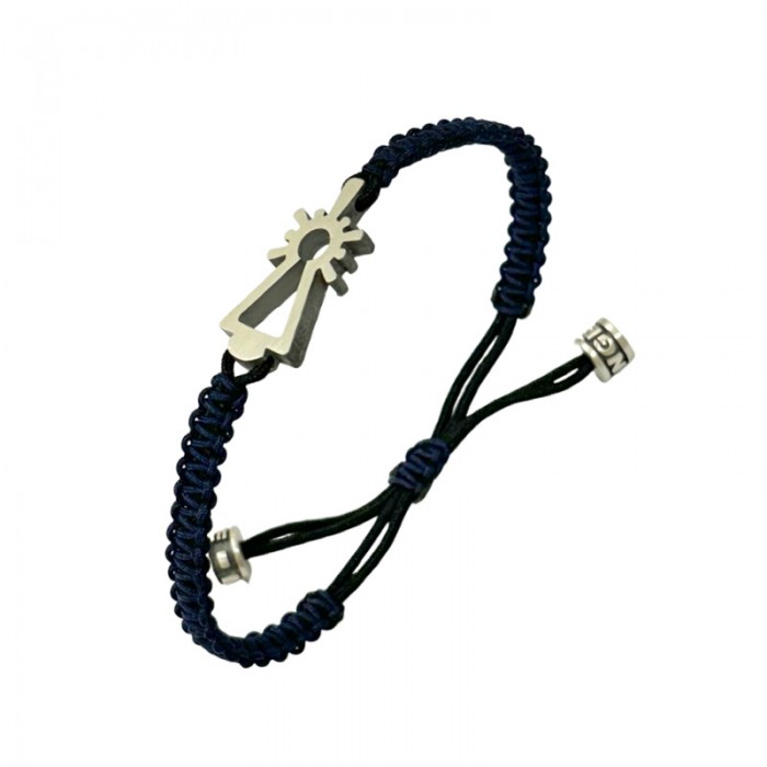 Pulsera Virgen del Pilar nylon marino