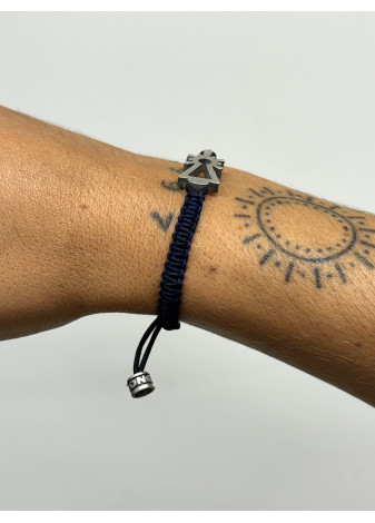 Pulsera Virgen del Pilar nylon marino
