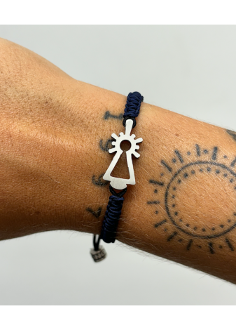 Pulsera Virgen del Pilar nylon marino