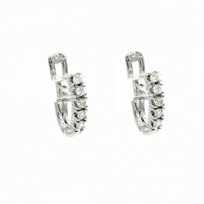 Pendientes de oro blanco con diamantes tipo "Criolla"