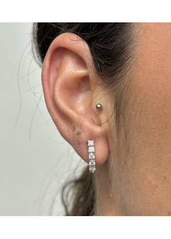 Pendientes de oro blanco con diamantes tipo "Criolla"
