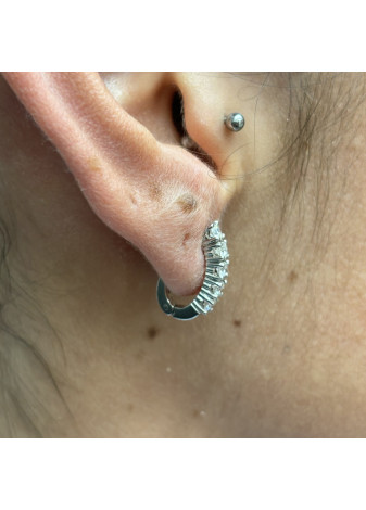 Pendientes de oro blanco con diamantes tipo "Criolla"