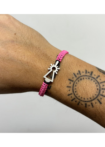 Pulsera Virgen del Pilar nylon verde