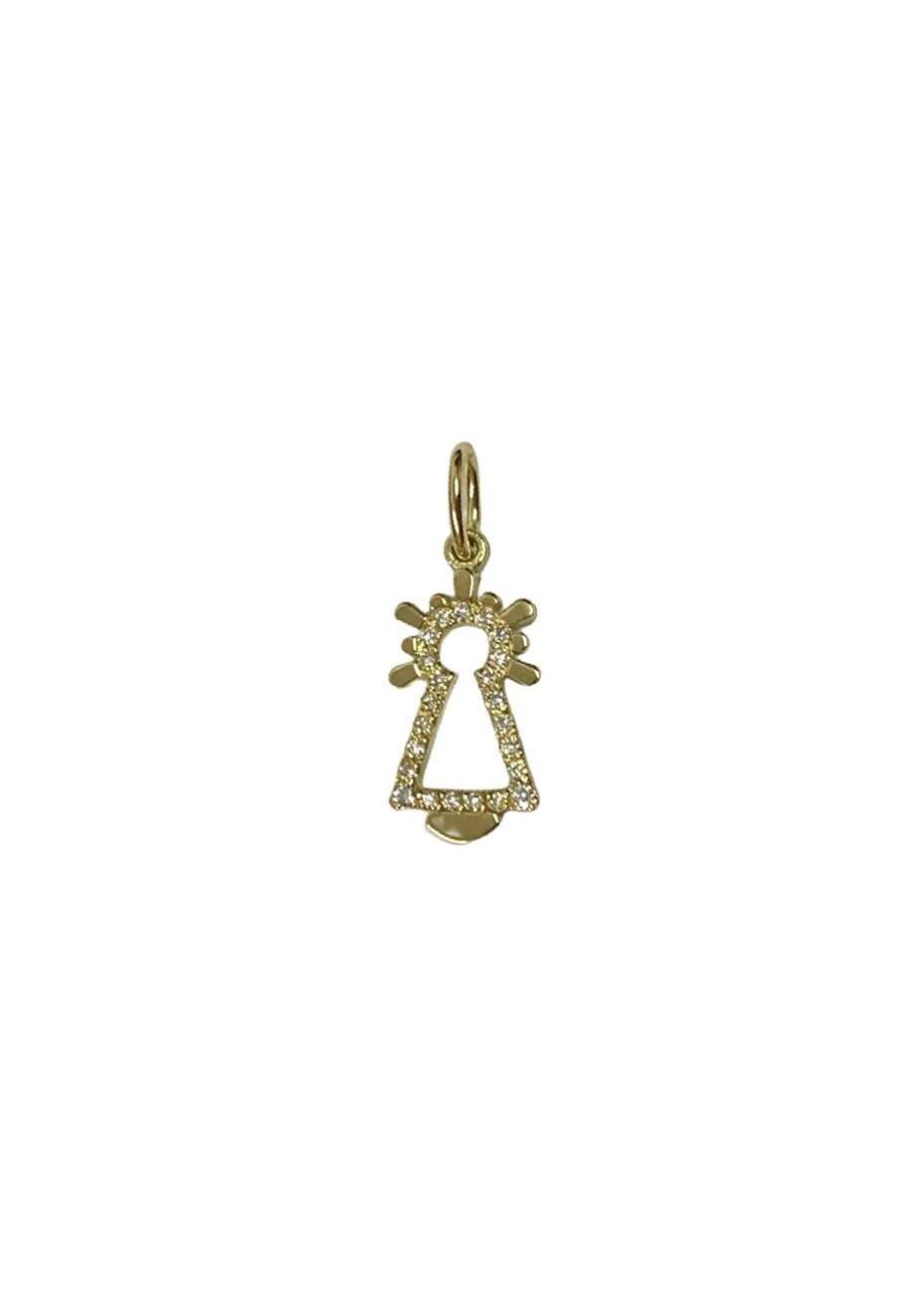 Colgante Virgen del Pilar oro amarillo con diamantes Colgante Virgen del Pilar oro amarillo con diamantes