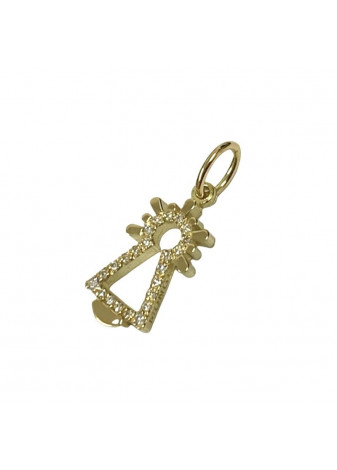 Colgante Virgen del Pilar oro amarillo con diamantes