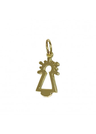Colgante Virgen del Pilar oro amarillo con diamantes