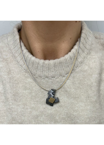 Colgante plata y oro CUBOS