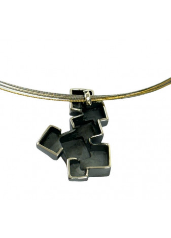 Colgante plata y oro CUBOS