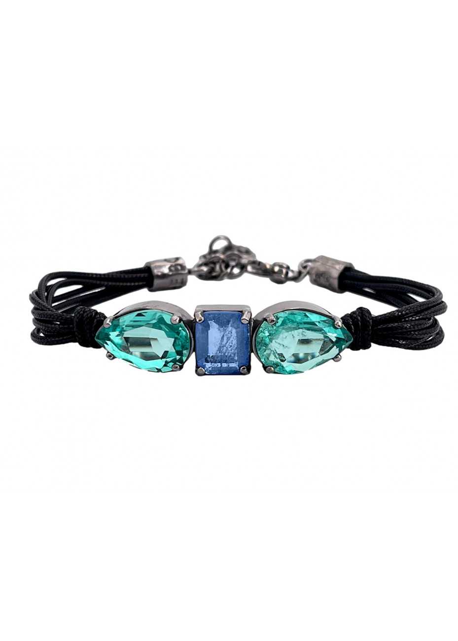 Pulsera plata y piedras semipreciosas