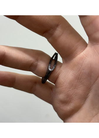 Anillo de plata, oro y diamante de laboratorio