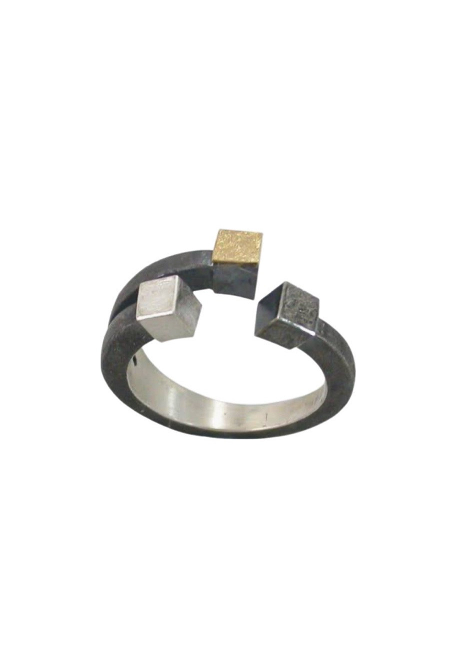 Anillo KUBIX plata y oro