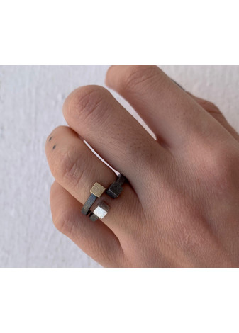 Anillo KUBIX plata y oro