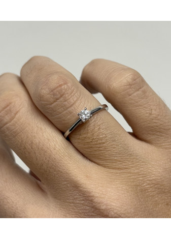 Anillo oro blanco y diamante de laboratorio