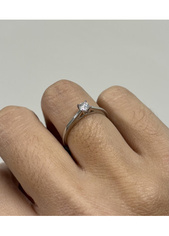 Anillo oro blanco y diamante de laboratorio