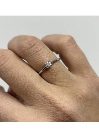 Anillo oro blanco y diamante de laboratorio