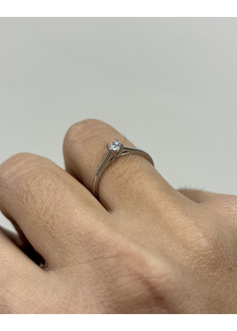 Anillo oro blanco y diamante de laboratorio