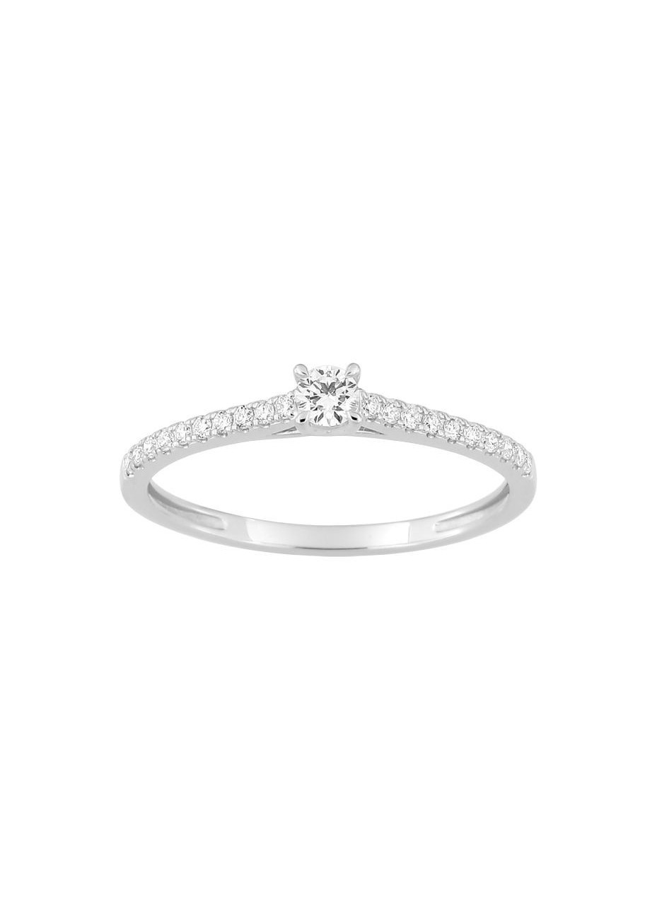Anillo oro blanco y diamantes de laboratorio