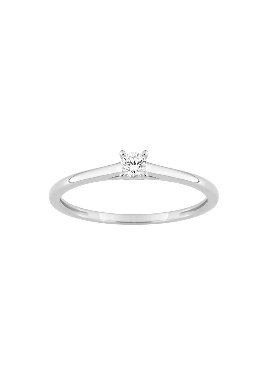 Solitario oro blanco y diamante de laboratorio 0,10cts