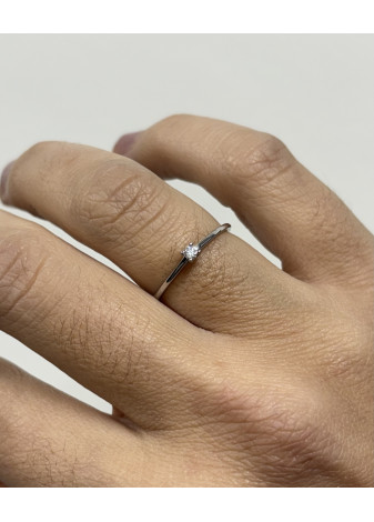 Solitario oro blanco y diamante de laboratorio 0,10cts