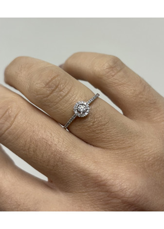 Anillo oro blanco y diamantes de laboratorio 0,22cts