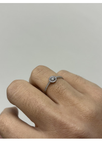 Anillo oro blanco y diamantes de laboratorio 0,22cts