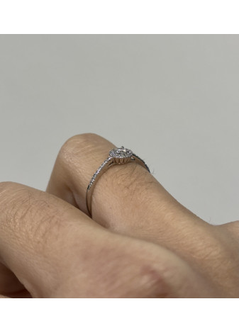 Anillo oro blanco y diamantes de laboratorio 0,22cts