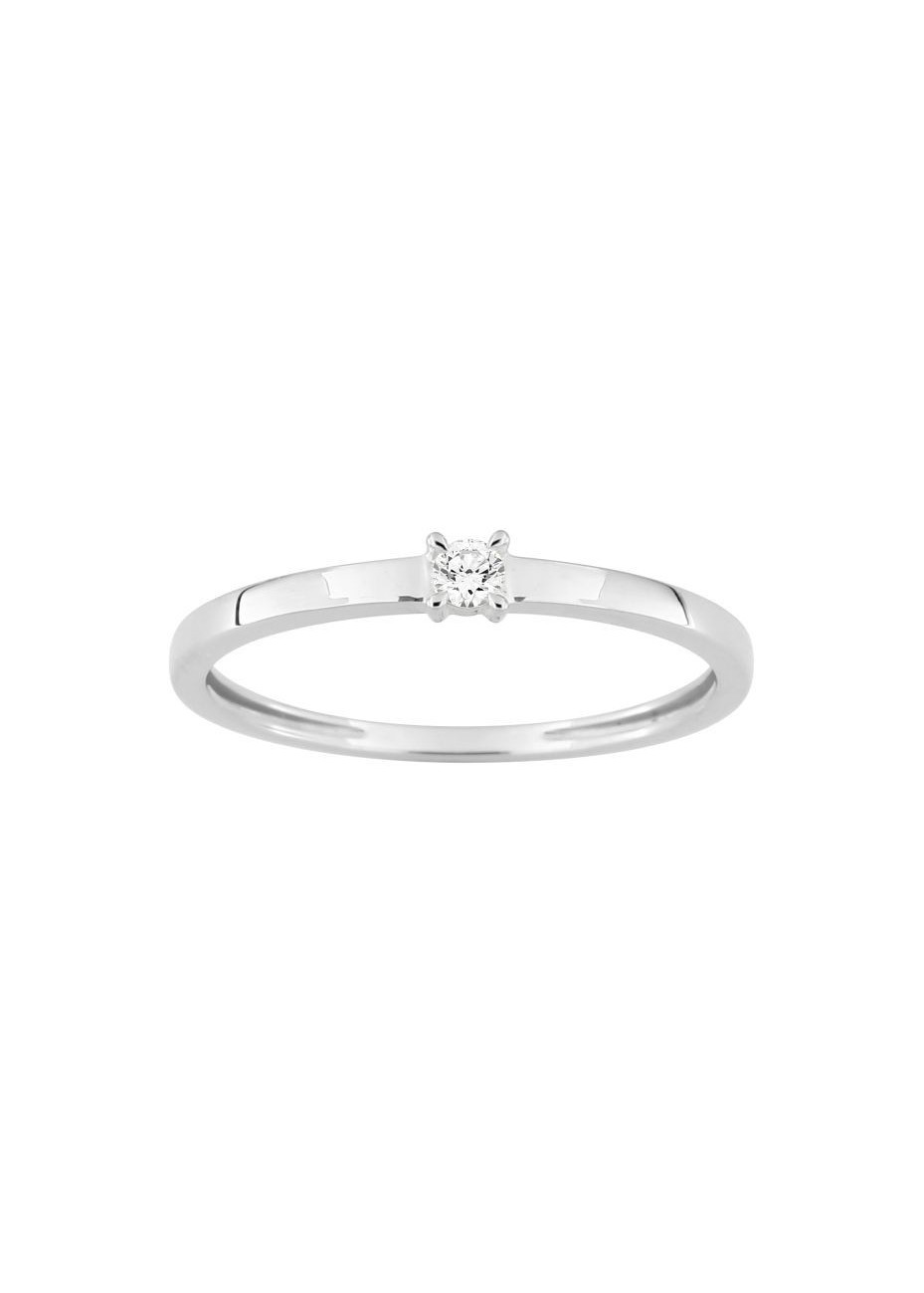Solitario oro blanco y diamante de laboratorio de 0,05cts