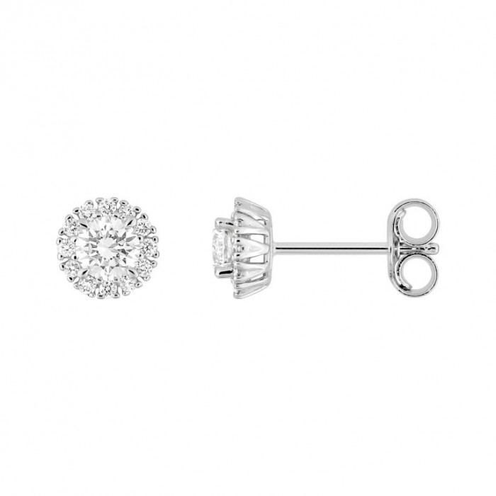 Pendientes oro blanco con diamantes de laboratorio de 0,40cts